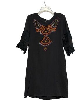 NWT Hidden Alley 100% Cotton Embroidered Lace Bohemian Shift Dress